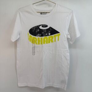 Carhartt Kids White Camo Logo Short Sleeve T Shirt Size M 10 12
